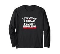 Va Bene Parlo fluente Lingua Inglese linguistica discorso Maglia a Manica