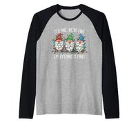 Va Bene, stiamo Bene, va Tutto Bene GNOME Teacher Xmas Maglia con Maniche Raglan