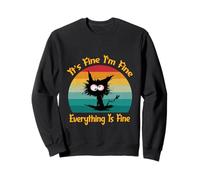 va Bene STO Bene Tutto va Bene Divertente Gatto Nero Felpa