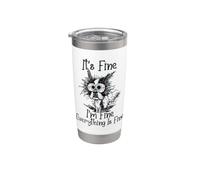 Va bene, sto bene, va tutto bene, divertente cane Boston Terrier Bicchiere termico in acciaio inox doppia parete
