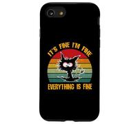 Va bene, sto bene, va tutto bene, divertente gatto nero retrò Custodia per iPhone SE (2020) / 7/8