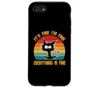 Va bene, sto bene, va tutto bene, divertente gatto nero retrò Custodia per iPhone SE (2020) / 7/8