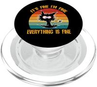 Va bene, sto bene, va tutto bene, divertente gatto nero retrò PopSockets PopGrip per MagSafe