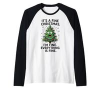 Va Bene, STO Bene, va Tutto Bene, Divertente Meme Natalizio Maglia con Maniche Raglan