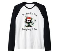 Va Bene, STO Bene, va Tutto Bene, Funny Cat Christmas Maglia con Maniche Raglan