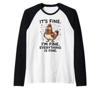 Va Bene, STO Bene, va Tutto Bene, Funny Meme Chicken Maglia con Maniche Raglan