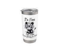 Va bene Sto bene Va tutto bene Funny Panda Meme Bicchiere termico in acciaio inox doppia parete
