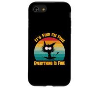 va bene sto bene va tutto bene Funny Retro Black Cat Custodia per iPhone SE (2020) / 7/8