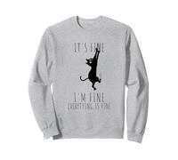 Va Bene, STO Bene, va Tutto Bene, Gatto Divertente spaventato da Parete Felpa