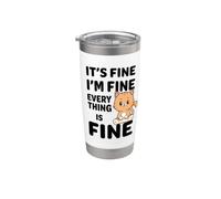 Va bene Sto bene Va tutto bene Meme Funny Cat Bicchiere termico in acciaio inox doppia parete