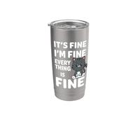 Va bene Sto bene Va tutto bene Meme Funny Cat Bicchiere termico in acciaio inox doppia parete