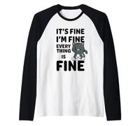 Va Bene STO Bene Va Tutto Bene Meme Funny Cat Maglia con Maniche Raglan