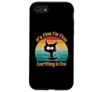 Va bene, sto bene, va tutto bene, retrò, divertente gatto nero Custodia per iPhone SE (2020) / 7/8
