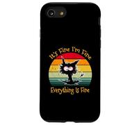 Va bene, sto bene, va tutto bene, retrò, divertente gatto nero Custodia per iPhone SE (2020) / 7/8