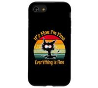 Va bene, sto bene, va tutto bene, retrò, vintage, gatto nero Custodia per iPhone SE (2020) / 7/8