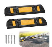 VA-Cerulean 6 fermaporta per parcheggio in gomma, per garage e parcheggi, 60 x 12 x 10 cm, con strisce riflettenti