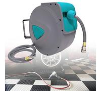 VA-Cerulean Avvolgitubo automatico ad aria compressa, supporto da parete per montaggio a parete e a soffitto, avvolgimento tubo con connettore da 1/4" (20 m, grigio)