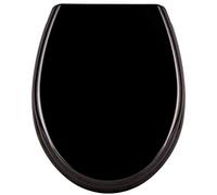 VA-Cerulean Sedile WC con abbassamento automatico, universale, in plastica rigida, per tutti i WC in commercio, chiusura morbida, antibatterica, facile da montare (nero)