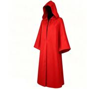 VAAT Mantello da uomo per Halloween, cosplay, mantello con cappuccio, mantello da cavaliere (rosso, M)