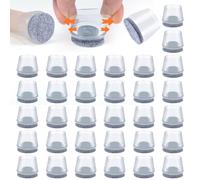 VABNEER 16 Pezzi Tappi Sedie Silicone 28-32mm con Feltrini Rotondo Trasparente