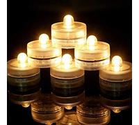 VABOO Candele LED Senza Fiamma, 12 pezzi Candele LED a Batteria Lumini da tè Impermeabile Luce LED Sommergibile per Decorazione di Casa Festa Halloween Natale(Bianco Caldo)