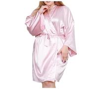 Vaborous - Raso grande da donna per la notte, corto e setoso, comodo, elegante per dormire, Rosa, XXL