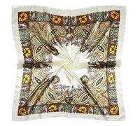 vabovin Sciarpa di seta come la testa per le donne Bandana stampata in raso per avvolgere i capelli accessorio di moda sciarpa per capelli quadrata 35 pollici, 06 Design anacardi gialli, 35''x35''