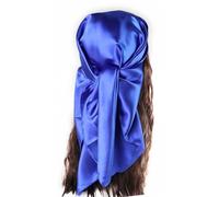 vabovin Sciarpe per capelli da donna in tinta unita con effetto seta, grande sciarpa quadrata in raso, 22 Blu, 35''x35''