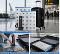 Vac U Set Pompa Sottovuoto da Viaggio Wireless USB C 2 Sacchetti 40x60cm per