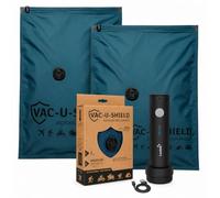 Vac-U-Shield 2 Sacchetti Salvaspazio + Pompa Sottovuoto viaggio, Blu 56x40