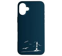 Vacanza al mare costa del faro e gabbiani Custodia per iPhone 16 Plus