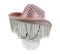 Vacanza Cappello Da Cowboy Con Luce Della Stringa LED Brillanti Paillettes Nappe Scintillanti Per Club Carnevale Musica Festival