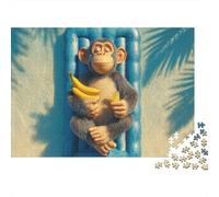 Vacanza suggerimento Tema scimmia suggerimento Puzzle di carta 1000 pezzi per adulti Materiale spesso ecologico Enigmi educativi Scena scimmia decorazione muro Regalo relax 38x26cm/1000pcs