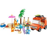 lego bluey - vacanza sulla spiaggia della famiglia di bluey - lego 11202 bingo e chilli, 2 surf, castello sabbia 133pz anni 4+