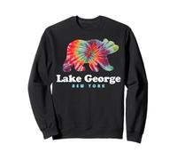 Vacanze a Lake George NY Bear Tie Dye a New York Felpa