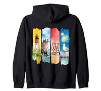 Vacanze al Mare Poltrona Faro Gabbiano Costa Felpa con Cappuccio