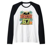 Vacanze al Mare retrò 67 Bruh Six Seven Teacher Spring Break Maglia con Maniche Raglan