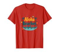 Vacanze estive del Paradiso Tropicale di Aloha Spiagge Maglietta, Uomo, Rosso, 3XL