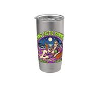 Vacanze estive di Halloween a Dracula sulla spiaggia dei vampiri con Fang-Tastic Bicchiere termico in acciaio inox doppia parete