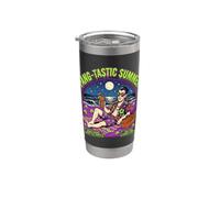 Vacanze estive di Halloween a Dracula sulla spiaggia dei vampiri con Fang-Tastic Bicchiere termico in acciaio inox doppia parete