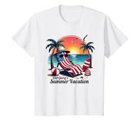 Vacanze estive di Old Glory Maglietta, Bambini, Bianco, 4 Anni
