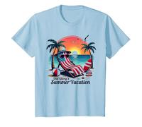 Vacanze estive di Old Glory Maglietta, Bambini, Celeste, 4 Anni