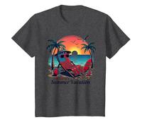 Vacanze estive di Old Glory Maglietta, Bambini, Grigio Scuro, 6 Anni