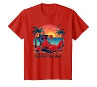 Vacanze estive di Old Glory Maglietta, Bambini, Rosso, 3 Anni