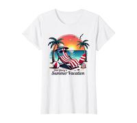 Vacanze estive di Old Glory Maglietta, Donna, Bianco, XXL