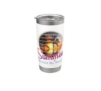 Vacanze estive Spiaggia tropicale L'estate dovrebbe essere divertente Bicchiere termico in acciaio inox doppia parete