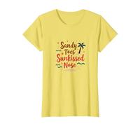 Vacanze sulla Spiaggia di Sandy Toes Sunkissed Nose Maglietta, Donna, Limone, 3XL