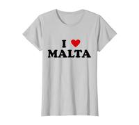 Vacation Island Heart - Funny I Love Malta Maglietta, Donna, Argento, M