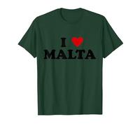 Vacation Island Heart - Funny I Love Malta Maglietta, Uomo, Verde Foresta, M