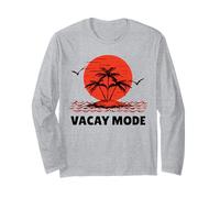 Vacay Mode. 80s Palm Sunset. Tropical Beach Summer. Maglia a Manica